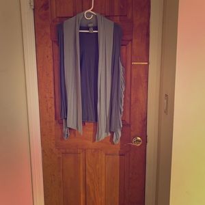 Gray cold shoulder cardigan